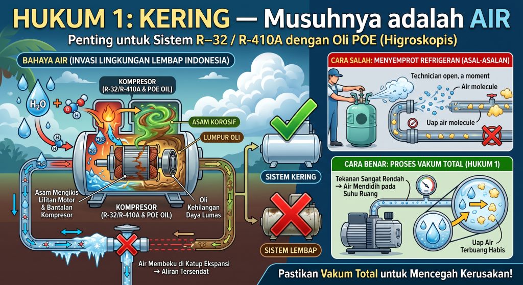 Kering musuhnya adalah air