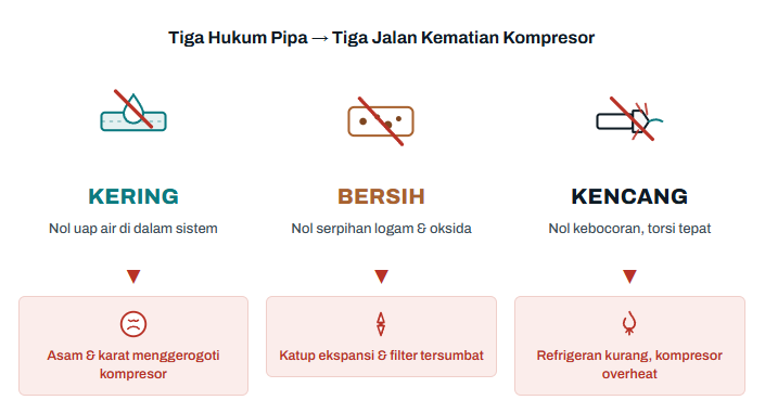 Tiga Hukum Pipa Refrigerant